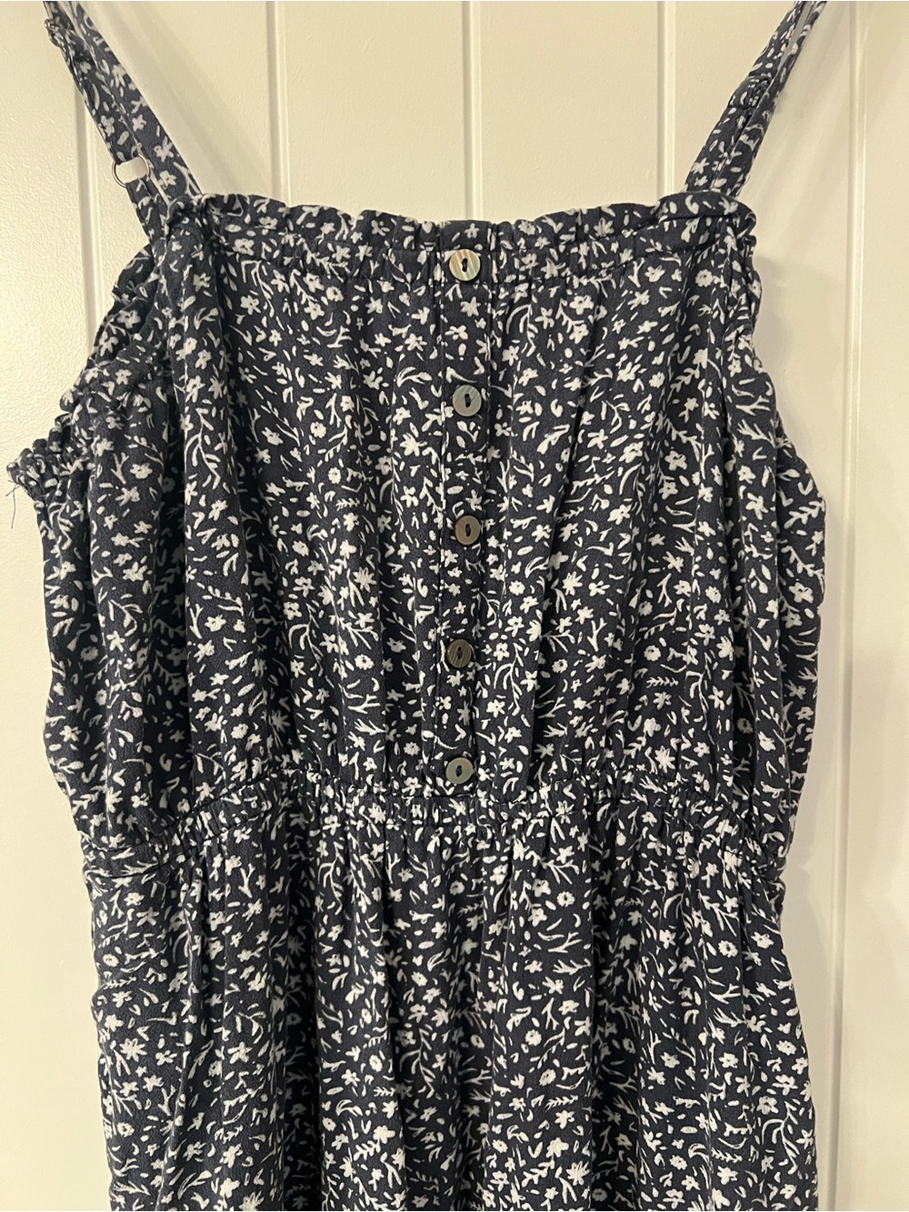 Universal Thread Navy and White Floral Button-Front Dress - Picture 4 of 5